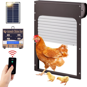 Tự động gà Coop cửa năng lượng mặt trời Powered Opener với bộ đếm thời gian & kiểm soát ánh sáng chạy tự động kim loại con lăn màn trập gà cửa lớn hơn - Product Image 6