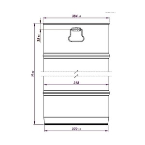 Tambor cilíndrico de acero personalizable de 378 mm de diámetro con tapa cosida y capacidad total de 31 hasta 70 lt. - Product Image 5