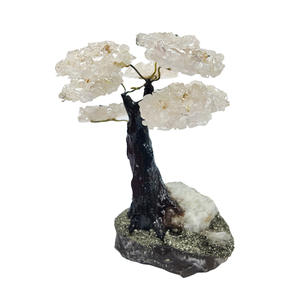 Árbol de Cristal de Cuarzo Transparente 'Master Healer' – Tronco Realista Tallado a Mano sobre Base de Pirita – Decoración Espiritual Artesanal Peruana - Product Image 1