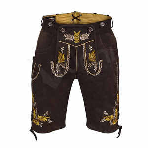 Lederhosen บาวาเรียทุกเพศชุดเดรสหนังแท้นิ่มหวานกางเกงขาสั้นสไตล์เยอรมันดั้งเดิมมีโลโก้ออกแบบได้ตามที่ต้องการ - Product Image 1