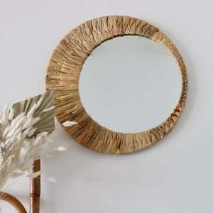 Miroir rond avec cadre de vase ovale, tenture murale, décoration intérieure, accessoires de décoration d'intérieur très esthétiques, vente en gros. - Product Image 3