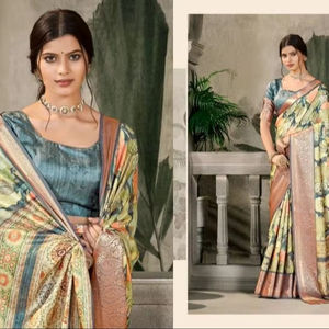 Dola Collection de saris en soie imprimés Vêtements indiens et pakistanais pour une tenue de fête décontractée Disponible au tarif de gros - Product Image 1