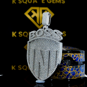 Pendentif de style hip-hop pour enfants en argent sterling 925 avec un design amélioré Charme de clarté unique Moissanite VVS - Product Image 2