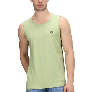 Hommes Gym tricoté respirant sans manches course 100% coton débardeurs chemises solide col rond Muscle musculation t-shirt gilet - Product Image 1