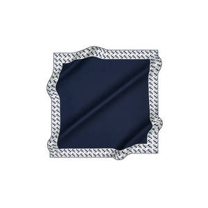 Navy Blue Satin <b>Silk</b> Vintage Dot <b>Scarf</b> - Product Image 1
