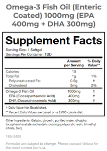 Etichetta privata 1000mg di olio di pesce Omega-3 (EPA 400mg + DHA 300mg) con rivestimento enterico Softgel capsule integratore alimentare - Product Image 2