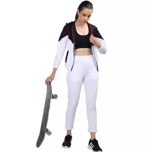 ชุดวอร์มสำหรับผู้หญิงชุดวอร์มผ้าฝ้าย100% สีล้วนดีไซน์ใหม่ล่าสุด - Product Image 4