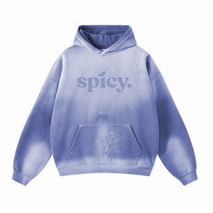 Stylish Acid Wash Hoodie Oversize Pullover Front Two Pocket Screen Printed Logo Design Street Wear Acid Wash Hoodies - Product Image 4