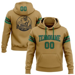 Custom Stitched Old Gold Kelly Green-Black Football Pullover Sudadera con capucha - Product Image 1