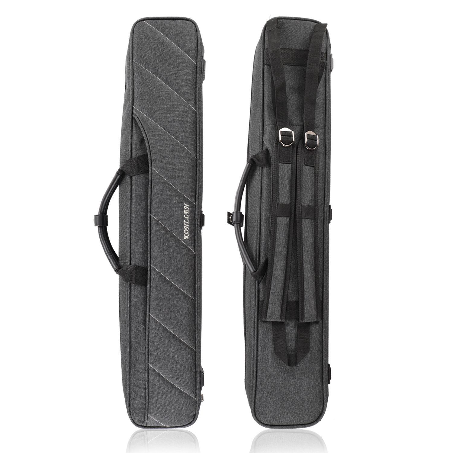 KONLLEN бильярдный 7 отверстий чехол для кия 3 кнопки 4 вала 86x16x8 см серый Оксфордский холщовый чехол для переноски прочный износостойкий чехол для кия