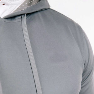 Vente en gros de sweats à capuche gris personnalisés pour hommes pull-over avec impression contrastée OEM/ODM Sportswear Streetwear - Product Image 6