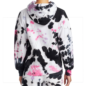 เสื้อฮู้ดดี้ผู้หญิงแขนยาวแบบ Tie Dye ปรับแต่งได้ ระบายอากาศ กันน้ำ เป็นมิตรกับสิ่งแวดล้อม เหมาะสำหรับออกกำลังกายและสวมใส่ลำลอง มีโลโก้ด้านหน้า เหมาะสำหรับฤดูหนาว - Product Image 3