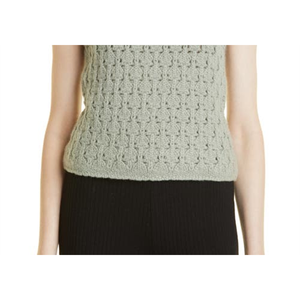 Canotta Vince in Lana e Cashmere Lavorata all'Uncinetto, Stile Casual con Design Senza Cuciture e Decorazione Ricamata, Taglia X-Large, Colore Artichoke - Product Image 6