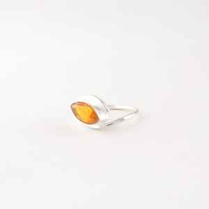Anillo de Compromiso de Plata de Ley Chapado en Oro de 14K con Citrino Talla Marquesa de 1.40 Quilates, Hecho a Mano, con Piedra Preciosa, para Mujer, Regalo - Product Image 3