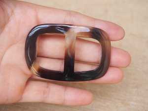 Anneau de foulard rectangulaire en corne de bœuf naturelle fait main de haute qualité avec des coins arrondis - Product Image 6