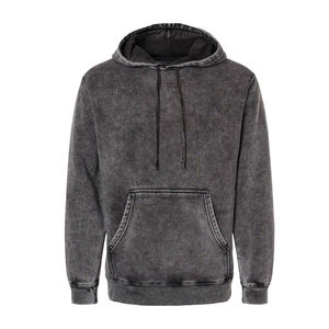 Sudadera con capucha Unisex clásica desgastada con lavado ácido personalizable 100% algodón de gran tamaño recortada moda estampado bordado sudadera hombres - Product Image 3
