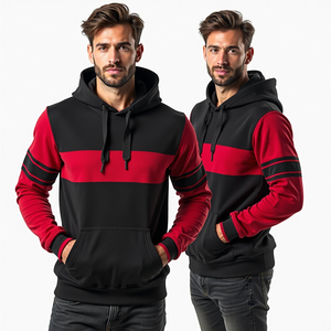 เสื้อฮู้ดดี้ผู้ชายแบบสั่งทำพิเศษ ทรงโอเวอร์ไซส์ ผ้าหนา ไหล่ตก ไม่มีเชือก  ลายพิมพ์แบบซับลิเมชั่น แฟชั่นลำลอง - Product Image 6