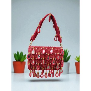Bolso de Mano de Resina de Diseño Premium con Patrón de Media Luna de Perlas, Bolso Casual para Fiestas, Bodas y Eventos Nocturnos para Damas - Product Image 2