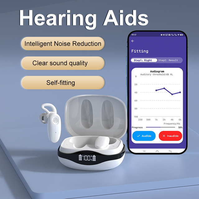 BestNews TS615D-32 Digital Programmable Mini Hearing Aid Class II Noise Reduction 32 Channels Rechargeable Wireless Charging