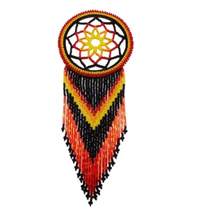 Atrapasueños bohemios con cuentas de semillas al por mayor para decoración interior, atrapasueños bordado con cuentas de semillas de estilo nativo para regalos - Product Image 1