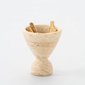 Quemador de resina de piedra rústica con taza de metal y asa esférica de fieltro, calentador de incienso bakhoor para velas de té, soporte decorativo para aromas - Product Image 4