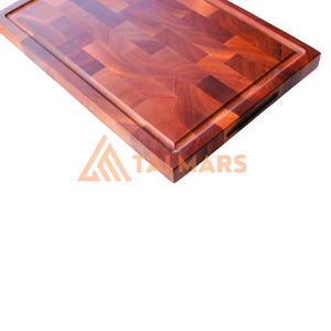 Planche à découper en bois de pin à grain d'extrémité personnalisable de grande taille Bloc de boucher en bambou écologique avec poignée pour la cuisine - Product Image 2