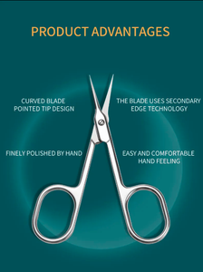 Tijeras rusas para cutículas de uñas de piel muerta de alta calidad, hoja curva de acero inoxidable, mango de cerámica, herramienta de belleza, punta afilada segura - Product Image 2