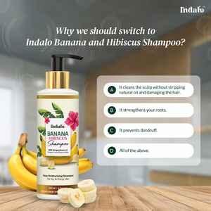 Indalo Hibiscus แชมพูกล้วยแชมพูสูตรสดชื่นป้องกันผมชี้ฟูสำหรับผมทุกประเภท - Product Image 4