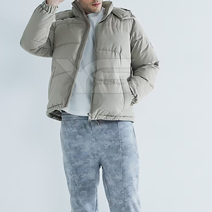 Chaqueta bomber de invierno para hombre, chaqueta acolchada impermeable a prueba de viento y transpirable con cuello levantado, chaqueta con cremallera de talla grande y logotipo personalizado - Product Image 4