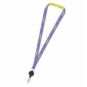 Porte-badge rétractable avec sangle de cou, mousqueton et porte-carte - Product Image 1