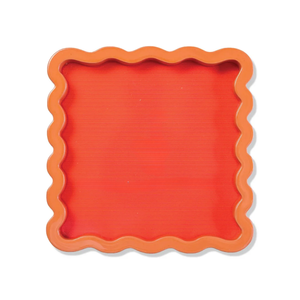 Plateau en laque de forme festonnée OEM avec bord ondulé, plateau de service décoratif pour table, plateau de vanité, plateau coloré pour cadeau, décoration de la maison - Product Image 1