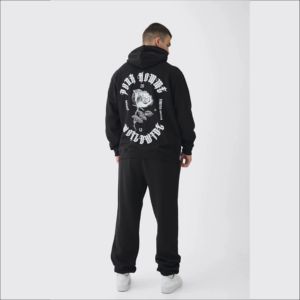 Chándales con Capucha Estampados Unisex de Primera Calidad, Talla Grande, Poliéster/Algodón, Felpa Gruesa de 400 g/m², Hombros Caídos - Product Image 4