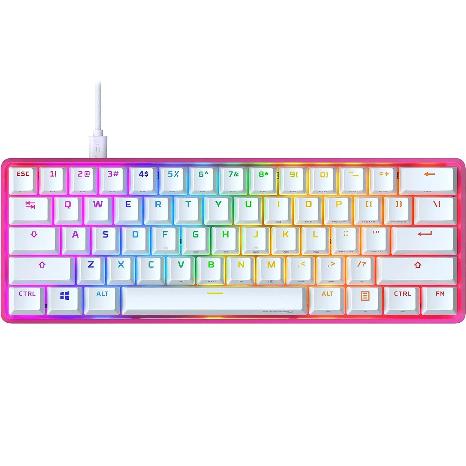 HyperX Alloy Origins 60 Pink 60% RGB gaming keyboard 60 percent one hand gaming keyboard mechanical