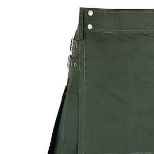 Kilts de lana escoceses de moda para hombre recién llegados Kilt de algodón verde oliva con bolsillos utilitarios tácticos todos los tamaños colores disponibles - Product Image 4
