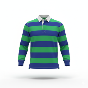 เสื้อรักบี้ย้อนยุคผ้าฝ้าย100% ทึบถักแขนยาวระบายอากาศสบายๆ - Product Image 1