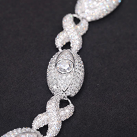 Pass Diamond Tester 11mm Moissanite Infinity Cuban Link Bracelet Argent 925 VVS Mossanite Iced Out Bracelet Cubain
