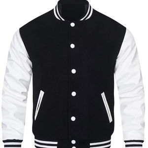 Chaqueta universitaria de gran tamaño para hombre, tecnología de bordado con cierre de cremallera, chaqueta de béisbol universitaria para hombre - Product Image 1