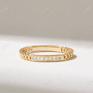 Nouveau Design Lab Grown Diamond Ring Channel Set Round Cut CVD Eternity Wedding Band Anneau de chaîne liée de haute qualité pour les femmes - Product Image 2