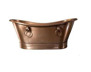 Baignoire autoportante élégante en cuivre avec pieds à griffes, baignoire à immersion artisanale pour salle de bain de luxe et spa à domicile, baignoire en cuivre - Product Image 3