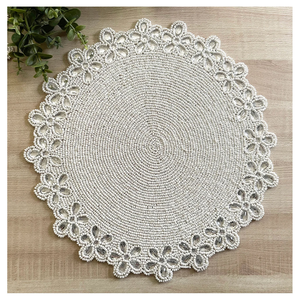 Wholesale Factory Price Dining Table <b>Mat</b> Luxury Beaded Coaster Table <b>Place</b> <b>Mats</b> Beads <b>Round</b> Placement by glowin fashion - Product Image 6