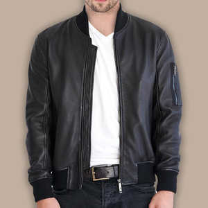 Top Design hommes couette doublure en cuir veste 100% haute qualité col montant manches longues personnalisable hiver saison étanche - Product Image 1
