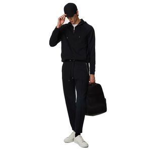 Chándal personalizado para hombre, conjunto de Sudadera con capucha de gran tamaño, logotipo estampado en blanco, talla grande, Unisex, 100% algodón, chándal para correr para hombre - Product Image 6