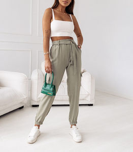 Pantalones de correr de cintura alta para mujer logotipo personalizado de secado rápido transpirable al por mayor pantalones Cargo Pantalones de mujer con bolsillos OEM - Product Image 1