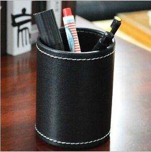 Porte-stylo rond en cuir personnalisé en gros, organisateur de stylos pour le rangement de bureau, décoration de table pour la maison, le bureau et l'école - Product Image 4