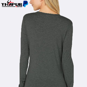 เสื้อเชิ้ตผู้หญิงคอกลมแขนยาวแบบสวมหัวแขนยาวผ้าตาข่ายผ้าโปร่งพิมพ์ลายตาข่าย2025ใหม่ฤดูใบไม้ผลิแขนยาวสำหรับผู้หญิงยุโรปและอเมริกา - Product Image 3