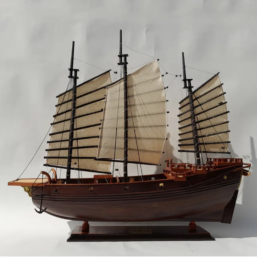 Chinese Junk Tall Ship Hoge Kwaliteit 100% Handgemaakt _ Houten Handwerk Model Boot Gemaakt In Vietnam _ Nieuw Product