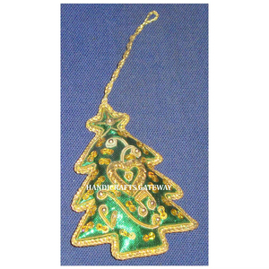 Accesorios de adorno colgante de Navidad con forma de árbol de trabajo con cuentas de Color verde exclusivo de aspecto atractivo para decoración de árboles - Product Image 1