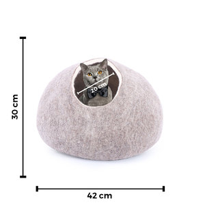 Handmade màu nâu tự nhiên Len Mèo hang sọc mô hình giường vật nuôi - Product Image 5