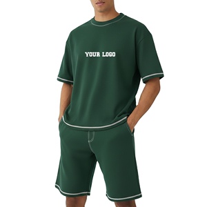 2026 Rahinstone Al,over Hot Sale Two Piece Short Sleeve Button up Shirts and Shorts <b>Set</b> Men Unisex Towel Terry Cloth Short <b>Set</b> - Product Image 1