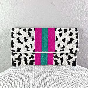 Belle pochette faite à la main avec option de broderie florale de perles de rocaille sac à main brodé - Product Image 2